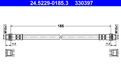 Тормозной шланг ATE 24.5229-0185.3 для RENAULT CLIO