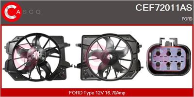 CASCO CEF72011AS Вентилятор системы охлаждения двигателя для FORD FOCUS I седан (DFW) 1.6 16V CASCO CEF72011AS Вентилятор системы охлаждения двигателя для FORD FOCUS I седан (DFW) 1.6 16V