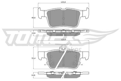 Sada brzdových destiček, kotoučová brzda TOMEX Brakes TX 17-761