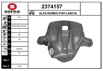EAI 2374157 Тормозной суппорт  для FIAT UNO (Фиат Уно)