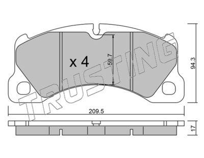 Zestaw klocków hamulcowych, hamulce tarczowe TRUSTING 973.3