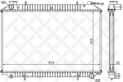 Радиатор, охлаждение двигателя STELLOX 10-25975-SX для NISSAN VANETTE