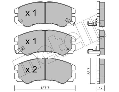 Комплект тормозных колодок, дисковый тормоз METELLI 22-0357-0 для ISUZU TROOPER