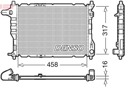 DENSO DRM08005 Радиатор охлаждения двигателя  для CHEVROLET MATIZ (Шевроле Матиз)