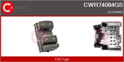 Выключатель, стеклолодъемник CASCO CWR74084GS для ALFA ROMEO STELVIO