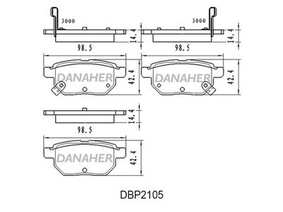 Комплект тормозных колодок, дисковый тормоз DANAHER DBP2105 для GREAT WALL FLORID