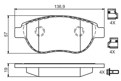 Brake Pad Set, disc brake 0 986 494 602