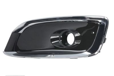 Voorbumper afdekking Voor Links (verchroomd frame, met mistlampgaten, zwart glanzend) past: KIA CEED II JD 06.15-07.18