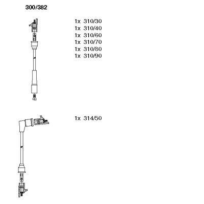 Комплект проводов зажигания BREMI 300/382 для OPEL COMMODORE