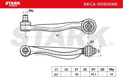 носач, окачване на колелата STARK SKCA-0050066
