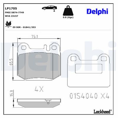 Remblokken set Achter , past: MERCEDES M (W163)  MASERATI QUATTROPORTE V 2.7D-5.4 02.98-