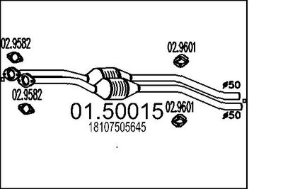 Средний глушитель выхлопных газов MTS 01.50015 для BMW Z3