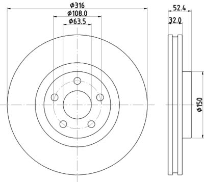 Тормозной диск HELLA 8DD 355 126-701 для FORD S-MAX