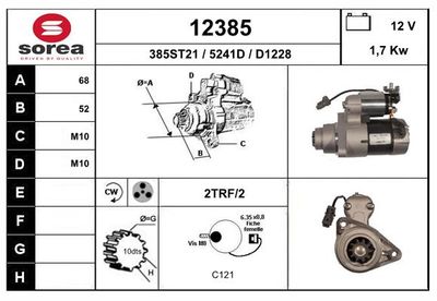 Стартер EAI 12385 для NISSAN 350