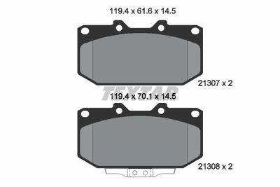 Комплект тормозных колодок, дисковый тормоз TEXTAR 2130701 для NISSAN 300ZX