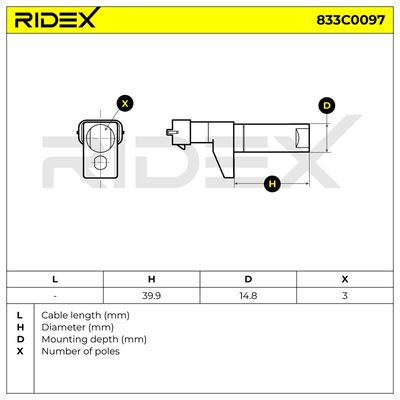импулсен датчик, колянов вал RIDEX 833C0097