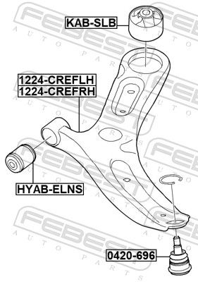 Control/Trailing Arm, wheel suspension 1224-CREFRH