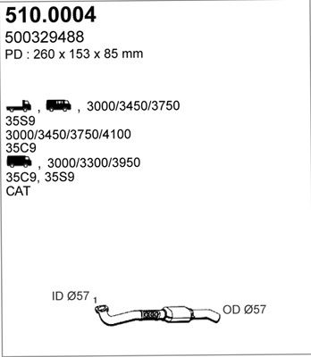 ASSO 510.0004 Каталізатор для IVECO (Ивеко)