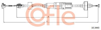 Трос, управление сцеплением COFLE 92.10.3443 для VW VENTO
