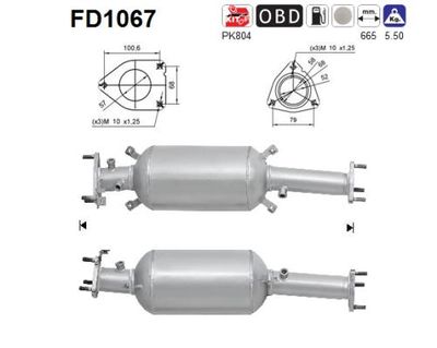Filtr sadzy / filtr cząstek stałych, układ wydechowy AS 18160R07E00