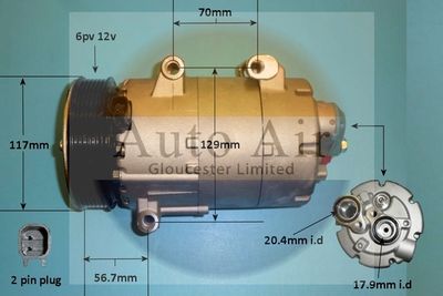 Compressor, air conditioning Auto Air Gloucester 14-1139P