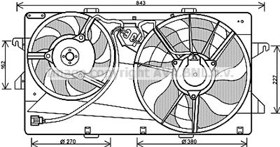 AVA QUALITY COOLING FD7549 Вентилятор системы охлаждения двигателя  для FORD TRANSIT (Форд Трансит)