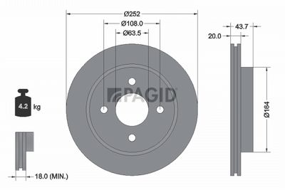 спирачен диск PAGID 51027NC