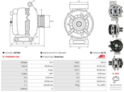 GENERATOR / ALTERNATOR AS-PL A6730S 4
