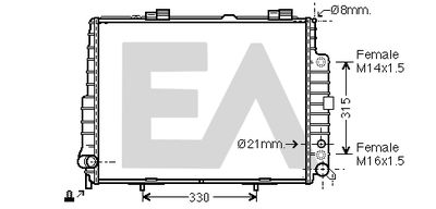 Радиатор, охлаждение двигателя EACLIMA 31R50079 для MERCEDES-BENZ E-CLASS