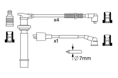 Комплект проводов зажигания BOSCH 0 986 357 280 для NISSAN SERENA