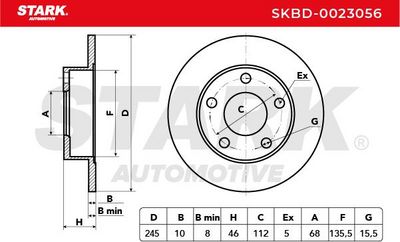 спирачен диск STARK SKBD-0023056
