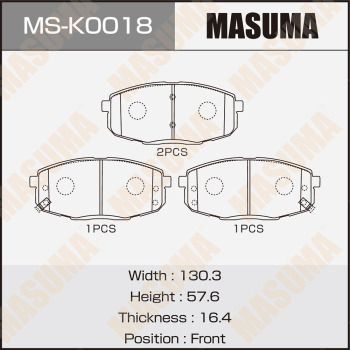 Комплект тормозных колодок MASUMA MS-K0018 для HYUNDAI CRETA