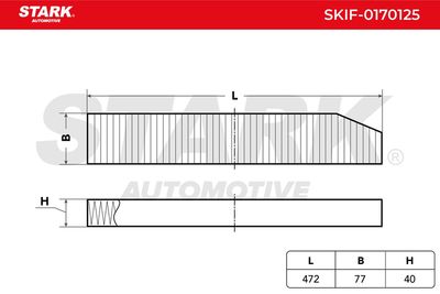 Филтър купе (поленов филтър) STARK SKIF-0170125
