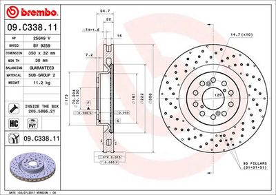 Bromsskiva BREMBO 09.C338.11