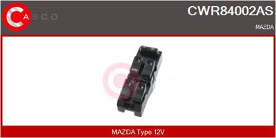 Выключатель, стеклолодъемник CASCO CWR84002AS для MAZDA 323