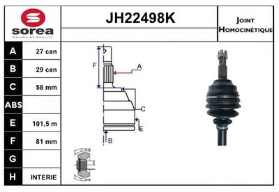 GELENKSATZ ANTRIEBSWELLE SNRA JH22498K