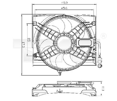 TYC 803-0011 Вентилятор системи охолодження двигуна для BMW (Бмв)