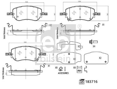 Brake Pad Set, disc brake 183716