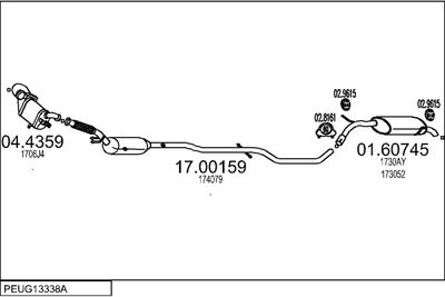 Układ wydechowy MTS PEUG13338A012772