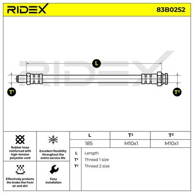 спирачен маркуч RIDEX 83B0252
