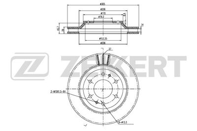 Тормозной диск ZEKKERT BS-6128 для SAAB 9-7X
