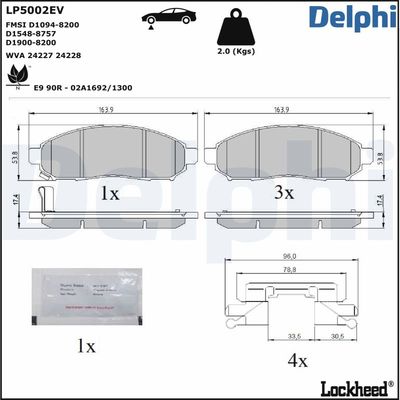 Brake Pad Set, disc brake LP5002EV