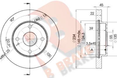 R BRAKE 78RBD23255 Тормозные диски  для MAZDA 323 F V (BA) 1.5 16V