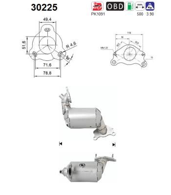 Катализатор AS 30225 для NISSAN PULSAR