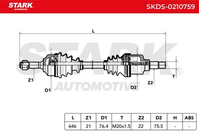 полуоска STARK SKDS-0210759