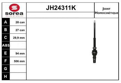 GELENKSATZ ANTRIEBSWELLE SNRA JH24311K