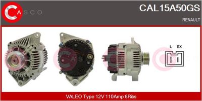 CASCO CAL15A50GS Генератор  для RENAULT (Рено)