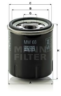 MANN-FILTER MW 68 Масляний фільтр для KAWASAKI (Kаwасаkи)