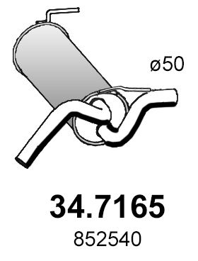 ASSO 34.7165 Глушитель выхлопных газов  для CHEVROLET CRUZE (Шевроле Крузе)