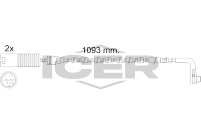 предупредителен контактен сензор, износване на накладките ICER 610475 E C